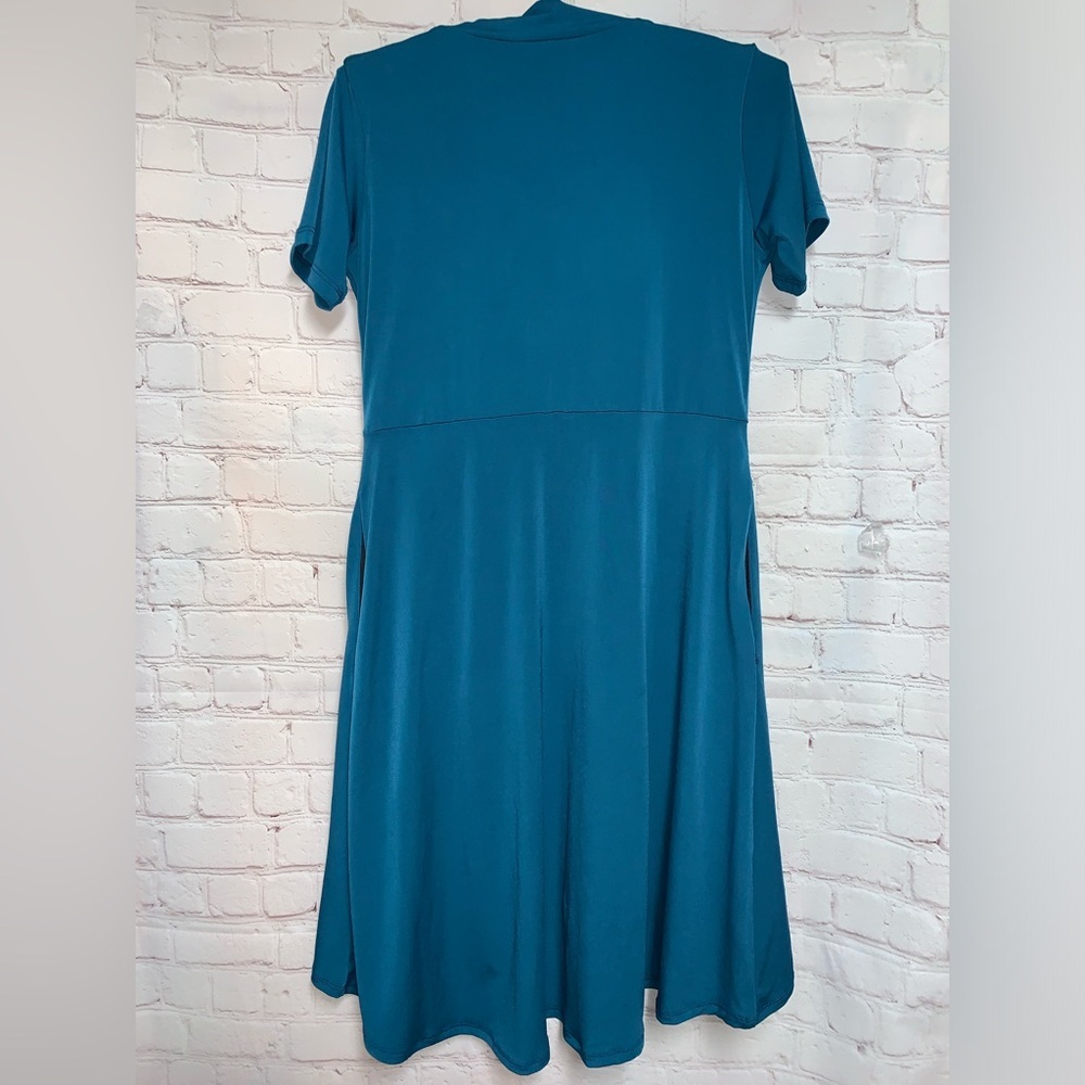 Lady Hike Teal Stretch Happy Dress Size L - Picture 6 of 7